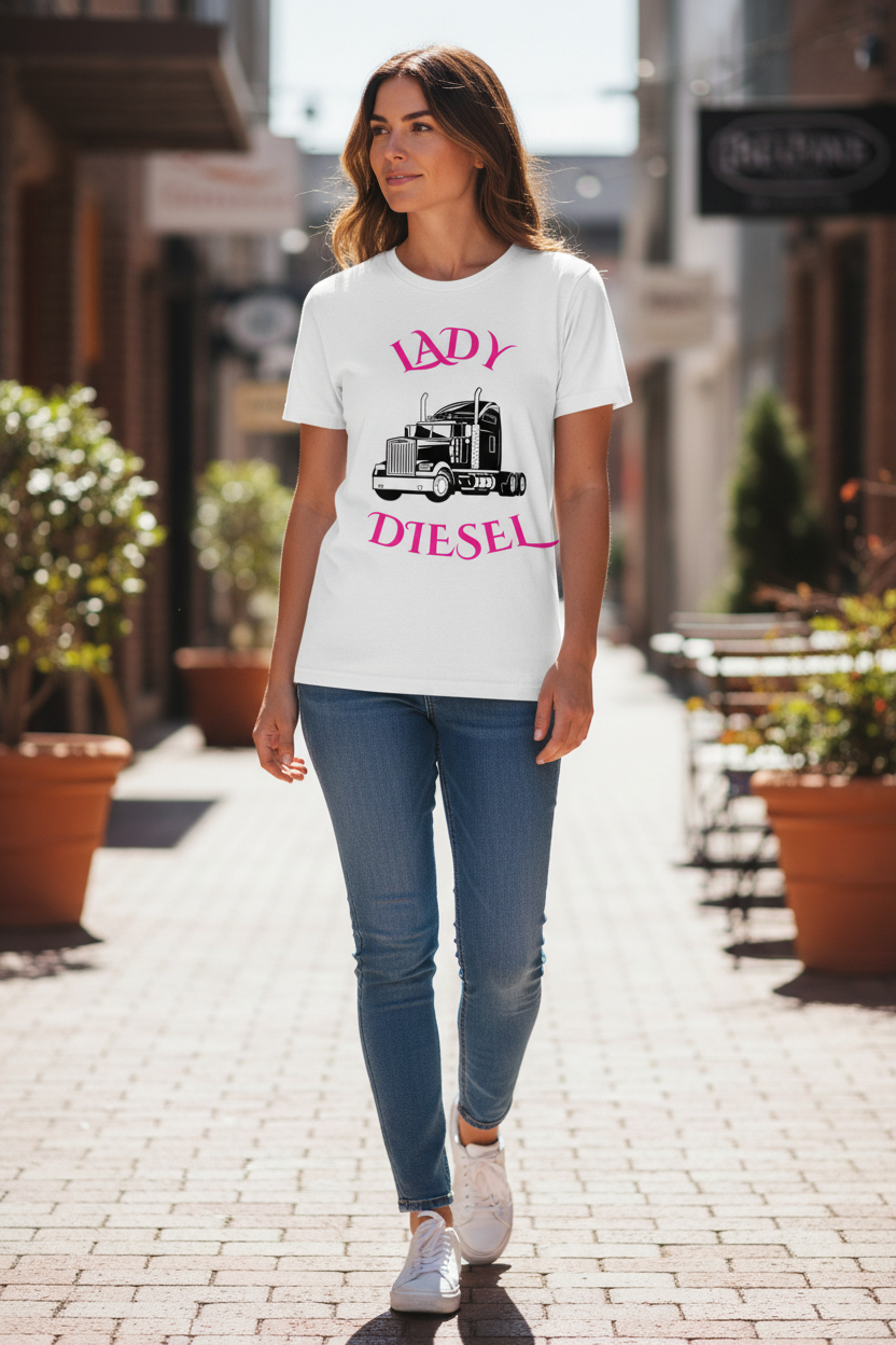 Lady Diesel - Women’s Graphic Tee Designed with a flattering modern women’s fit and crafted from soft, breathable cotton, this shirt delivers comfort without sacrificing attitude.
