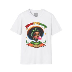 juneteenth afro girl t shirt, 1865 celebration tee