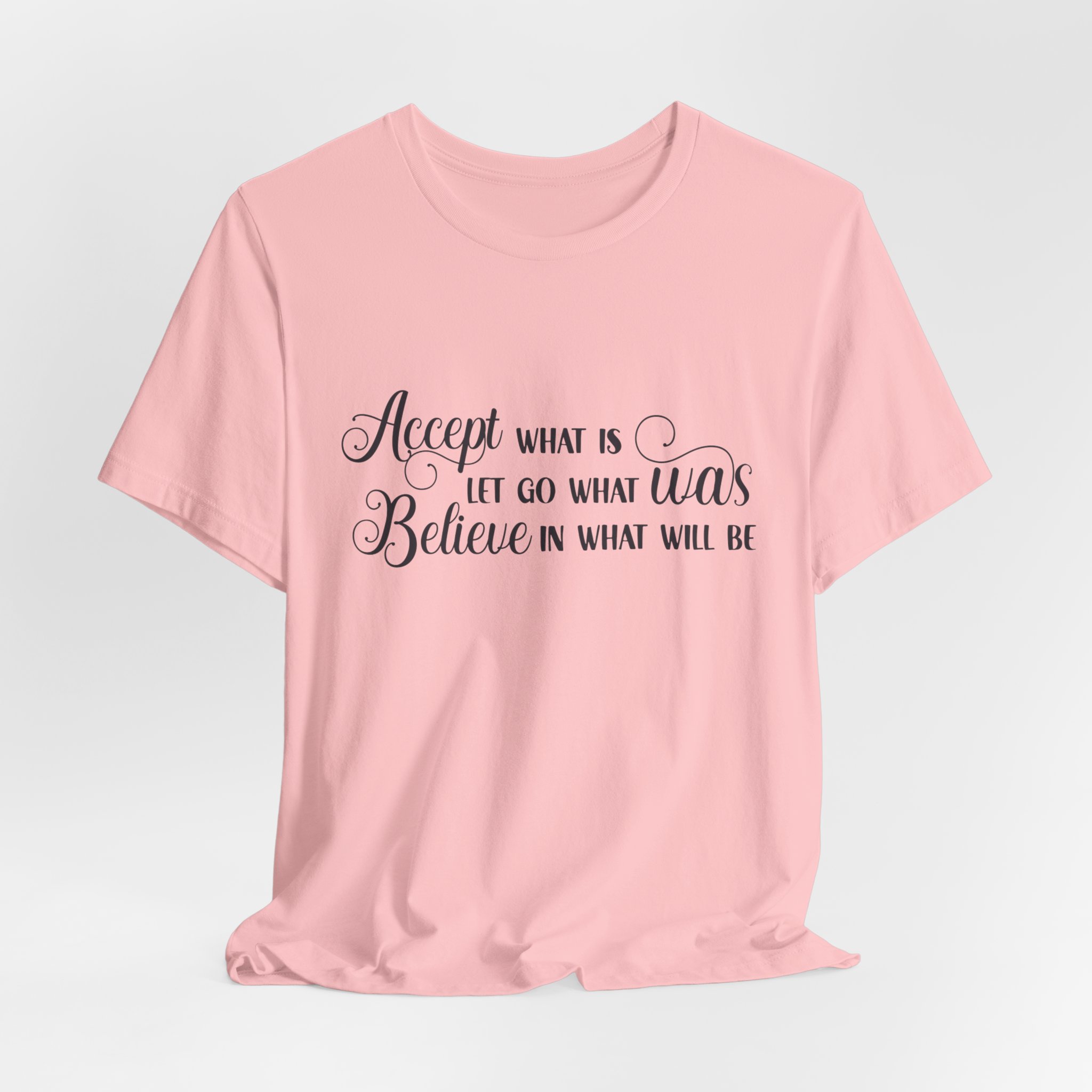 inspirational quote graphic t shirt “accept let go believe” inspirational quote graphic t shirt “accept let go believe”