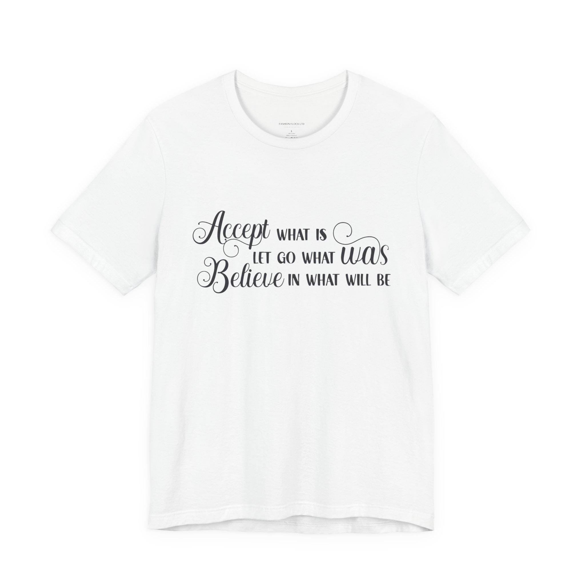 inspirational quote graphic t shirt “accept let go believe” inspirational quote graphic t shirt “accept let go believe”