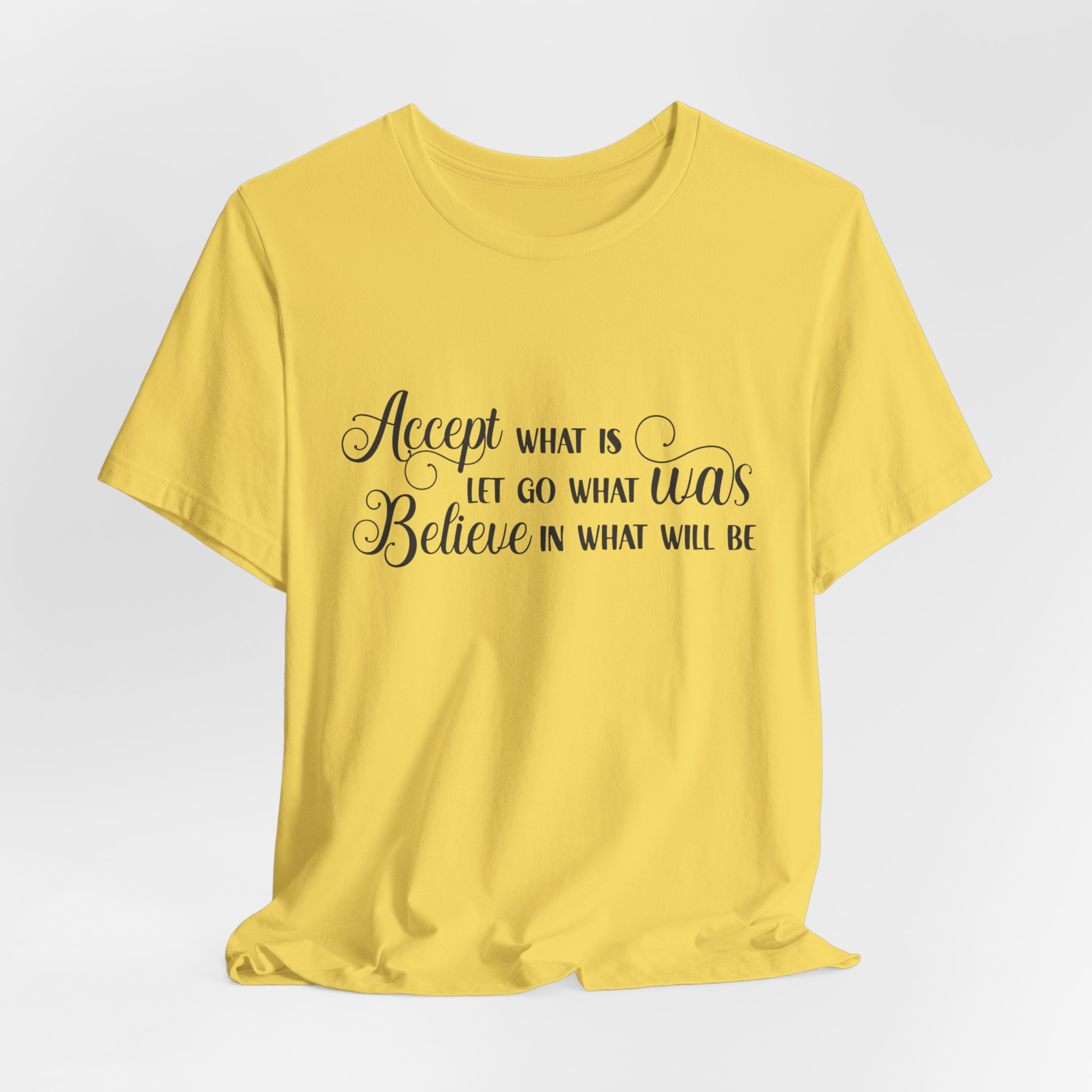 inspirational quote graphic t shirt “accept let go believe” inspirational quote graphic t shirt “accept let go believe”