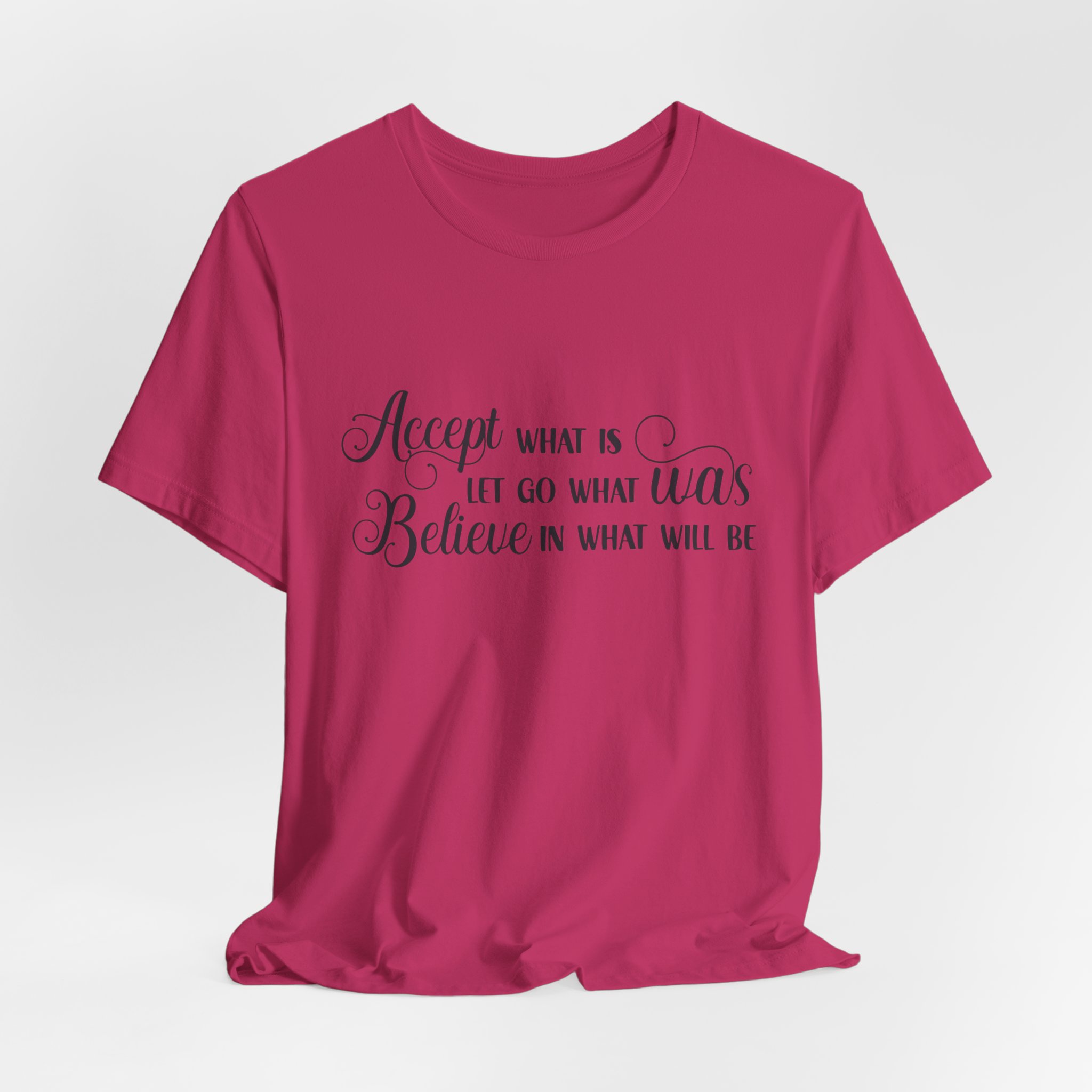 inspirational quote graphic t shirt “accept let go believe” inspirational quote graphic t shirt “accept let go believe”