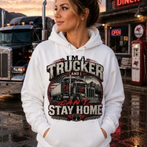 trucker hoodie, diesel life graphic sweatshirt, long haul comfort wear