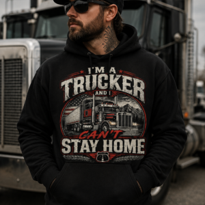 trucker hoodie, diesel life graphic sweatshirt, long haul comfort wear